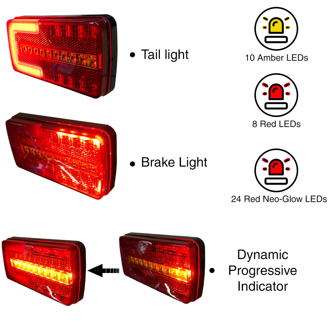 Rear Trailer Lamp 3 In 1 LED 12V/24V
