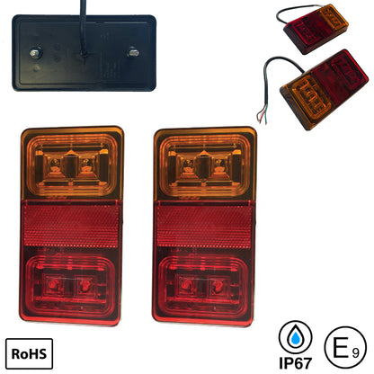 Rear Trailer Lamp 3 In 1 LED 12V/24V Pair
