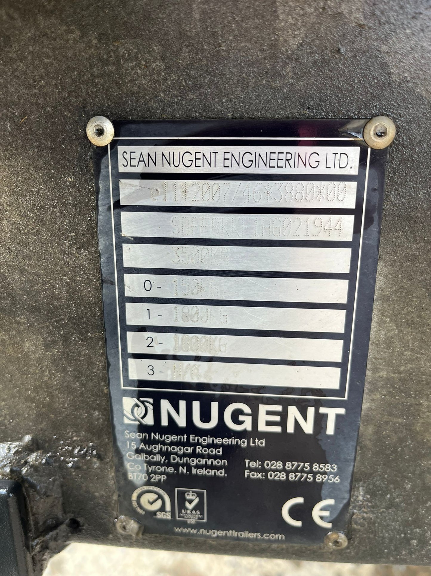 2021 Nugent 16ft x 8ft Flatbed Trailer